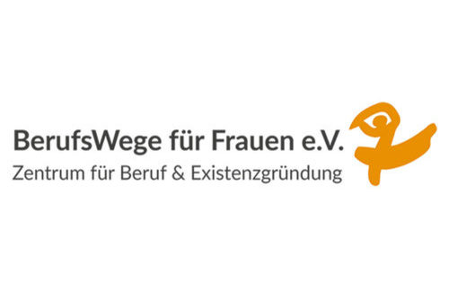 Logo mit schwarzer und orangefarbener Schrift